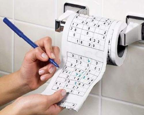 Sudoku Toilet Roll Bathroom Tissue Bath Room Rolls Novelty Gag Gift Math Game