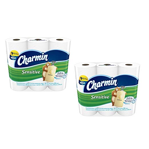 Charmin Ultra Gentle Toilet Paper, Mega Roll, 9 Count, Pack of 2