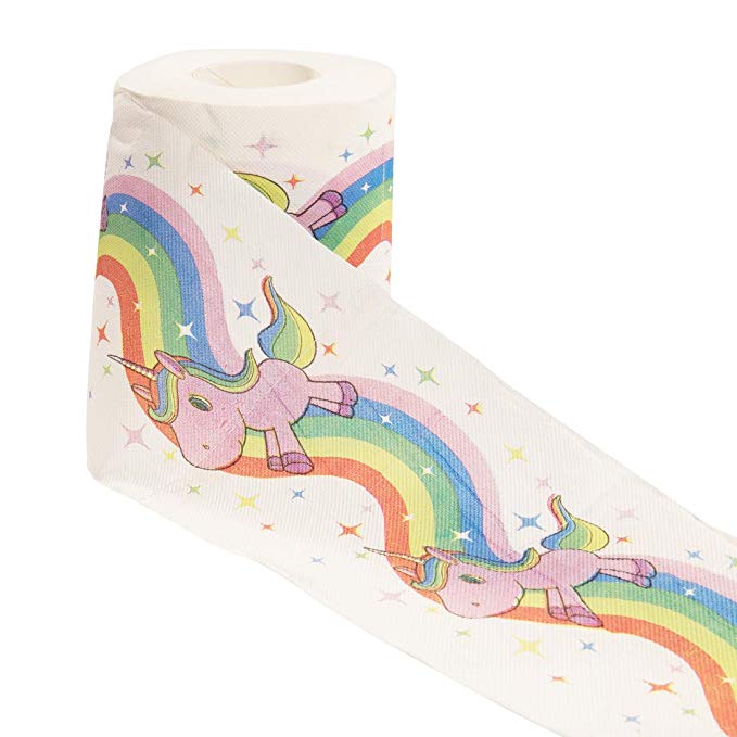 getDigital Unicorn and Rainbow Toilet Paper Bathroom Tissue | Gift Box Included | 1 Roll with 200 Sheets | 3-ply