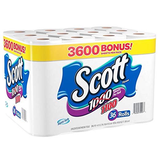 Scott Bath Tissue, Bonus Pack, 36 Rolls