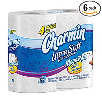 Charmin Ultra Soft Toilet Paper 4 Mega Rolls, Pack Of 6; 24 Total Mega Rolls