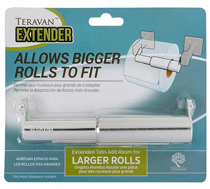 Teravan Standard Extender For Larger Toilet Paper Rolls (Silver)